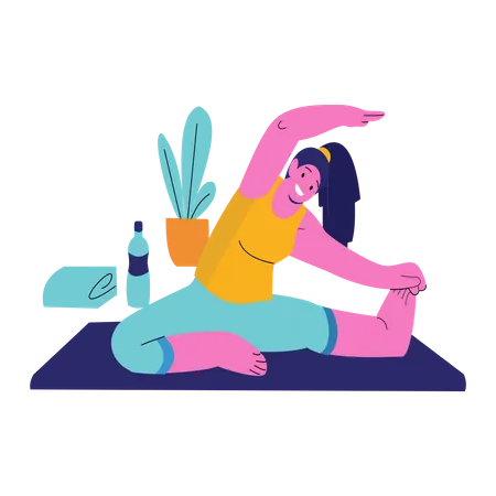 Femme faisant du yoga  Illustration