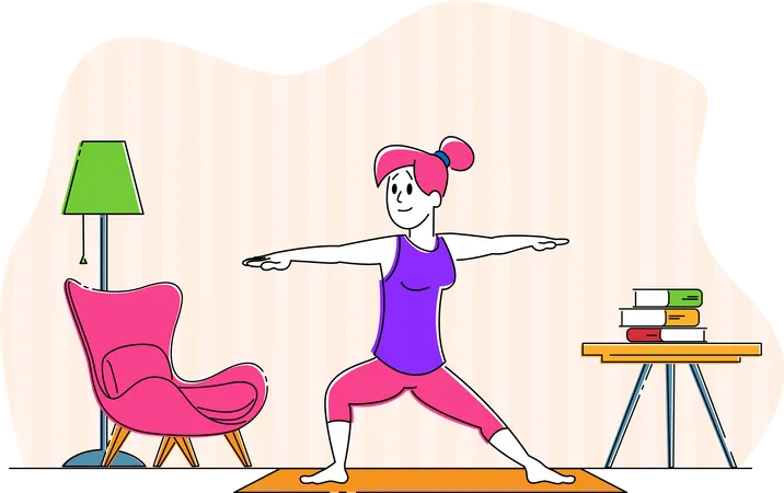 Femme faisant du yoga  Illustration