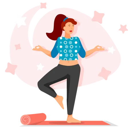 Femme faisant du yoga  Illustration