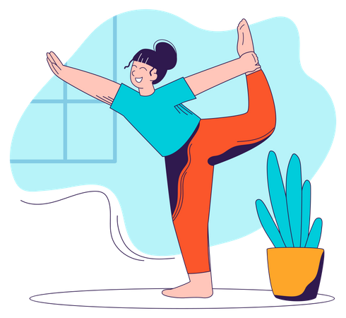 Femme faisant du yoga  Illustration