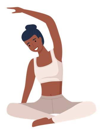 Femme faisant du yoga  Illustration