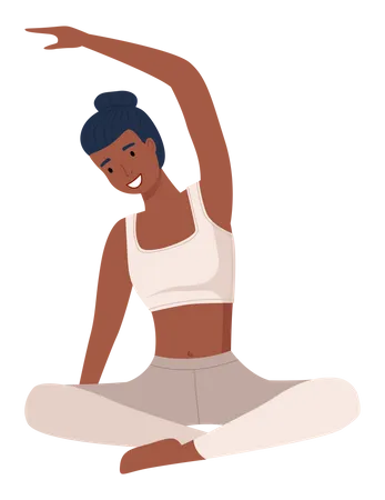 Femme faisant du yoga  Illustration