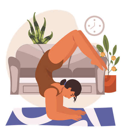 Femme faisant du yoga  Illustration