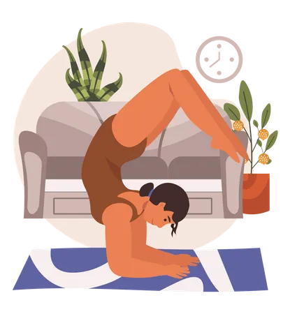 Femme faisant du yoga  Illustration