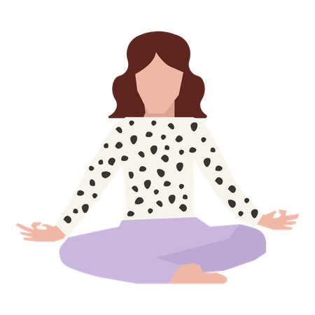 Femme faisant du yoga  Illustration