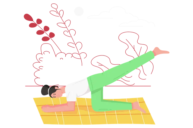 Femme faisant du yoga  Illustration