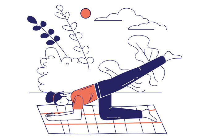 Femme faisant du yoga  Illustration