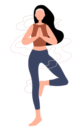 Femme faisant du yoga  Illustration