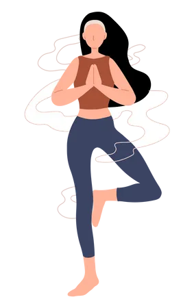 Femme faisant du yoga  Illustration