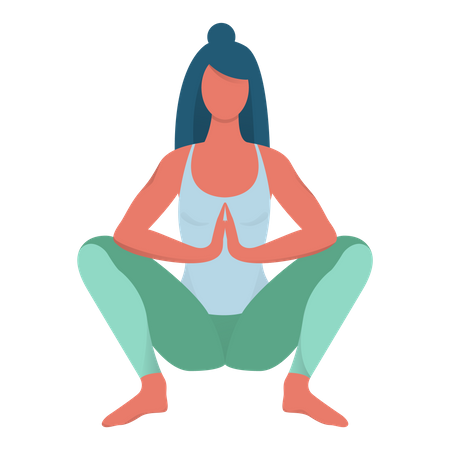 Femme faisant du yoga  Illustration