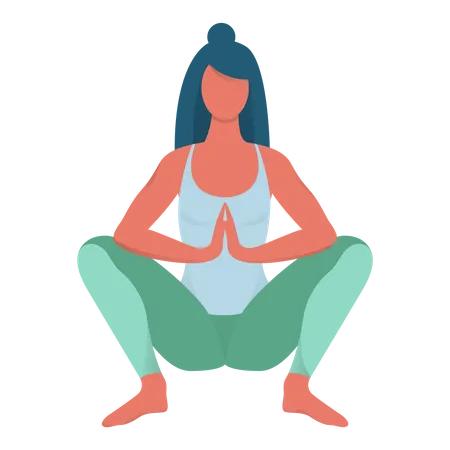 Femme faisant du yoga  Illustration