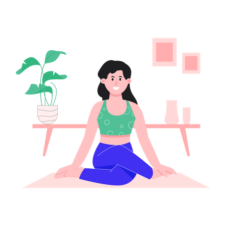 Femme faisant du yoga  Illustration