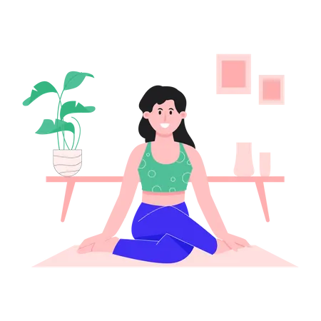 Femme faisant du yoga  Illustration