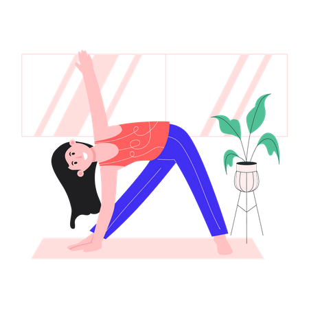 Femme faisant du yoga  Illustration