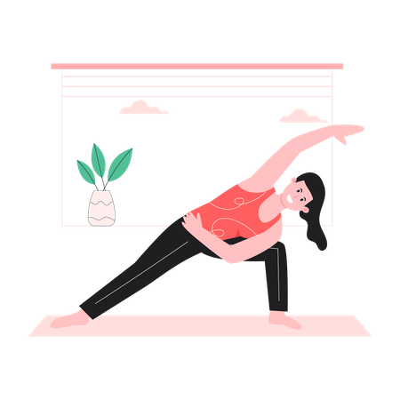 Femme faisant du yoga  Illustration