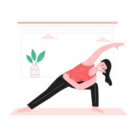 Femme faisant du yoga  Illustration