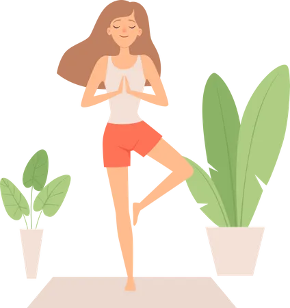 Femme faisant du yoga  Illustration