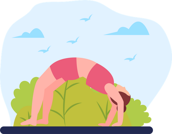 Femme faisant du yoga  Illustration