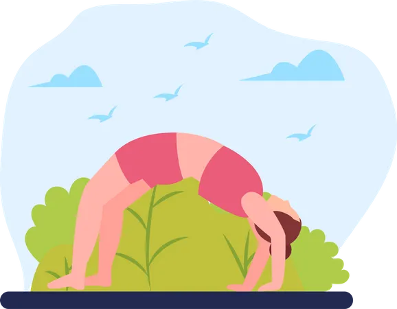 Femme faisant du yoga  Illustration