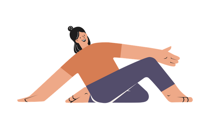 Femme faisant du yoga  Illustration