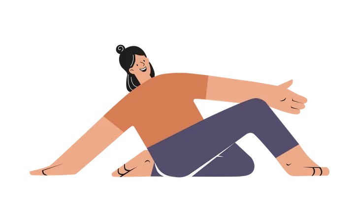 Femme faisant du yoga  Illustration