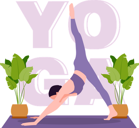 Femme faisant du yoga  Illustration