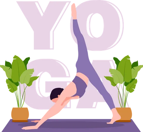 Femme faisant du yoga  Illustration