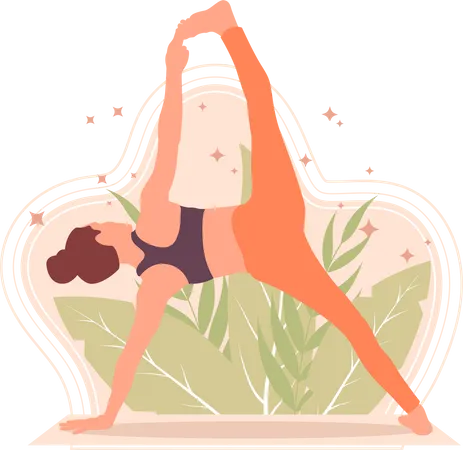 Femme faisant du yoga  Illustration