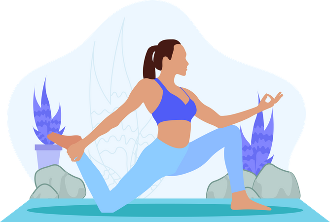 Femme faisant du yoga  Illustration