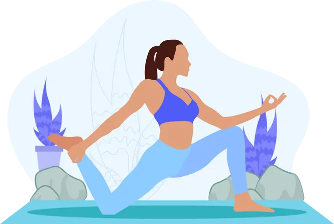 Femme faisant du yoga  Illustration