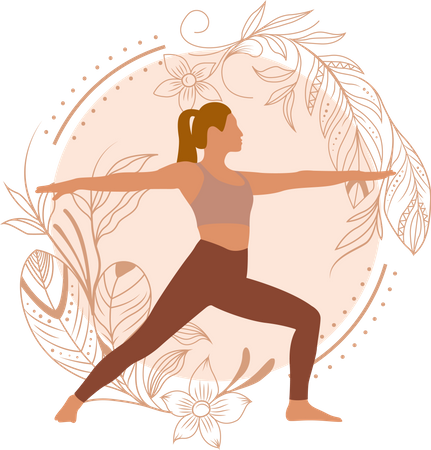 Femme faisant du yoga  Illustration