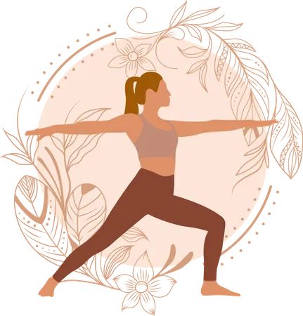 Femme faisant du yoga  Illustration