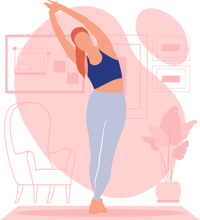 Femme faisant du yoga  Illustration