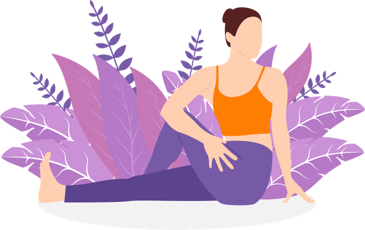 Femme faisant du yoga  Illustration