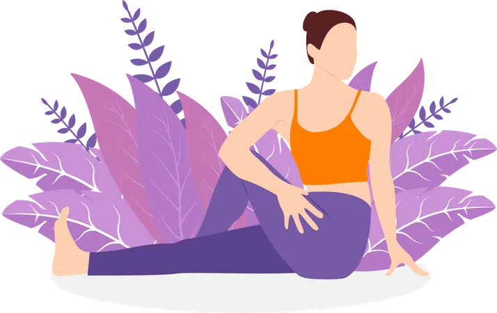 Femme faisant du yoga  Illustration