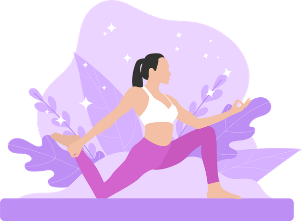 Femme faisant du yoga  Illustration