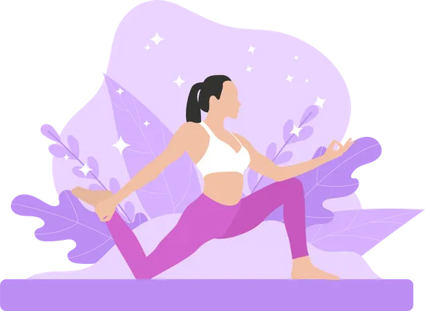 Femme faisant du yoga  Illustration