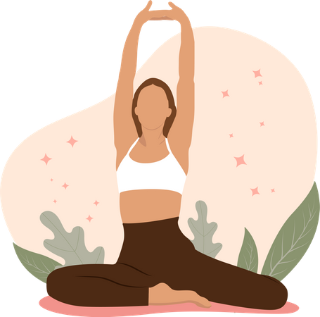 Femme faisant du yoga  Illustration