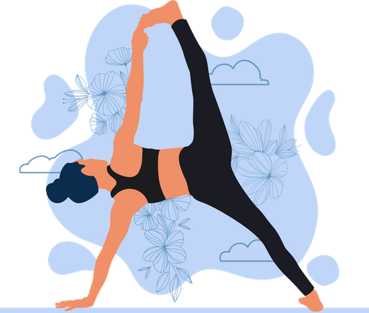 Femme faisant du yoga  Illustration