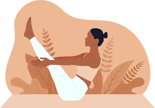 Femme faisant du yoga  Illustration