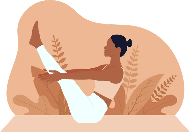 Femme faisant du yoga  Illustration