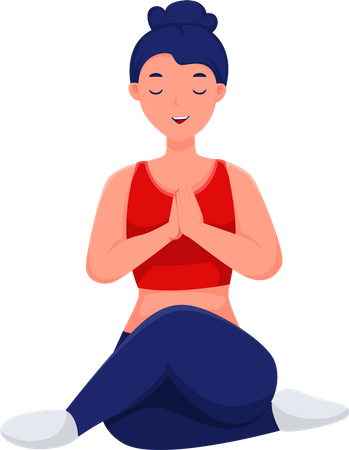 Femme faisant du yoga  Illustration