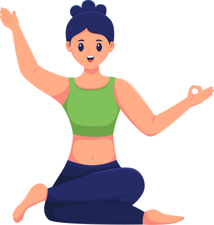 Femme faisant du yoga  Illustration