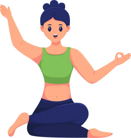 Femme faisant du yoga  Illustration