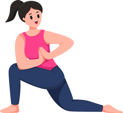 Femme faisant du yoga  Illustration