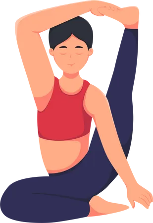 Femme faisant du yoga  Illustration