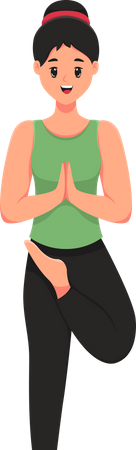 Femme faisant du yoga  Illustration