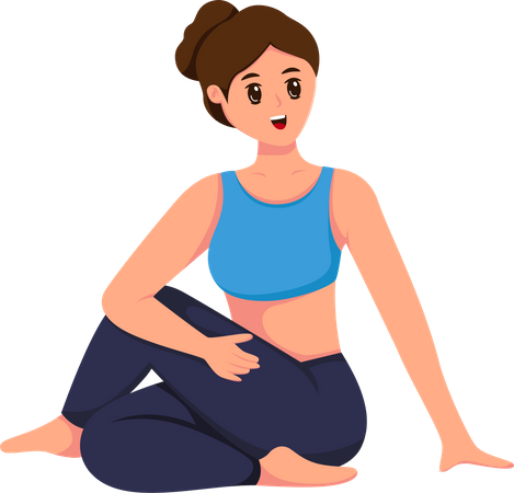 Femme faisant du yoga  Illustration