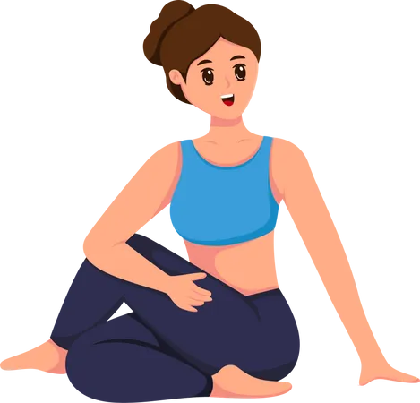 Femme faisant du yoga  Illustration