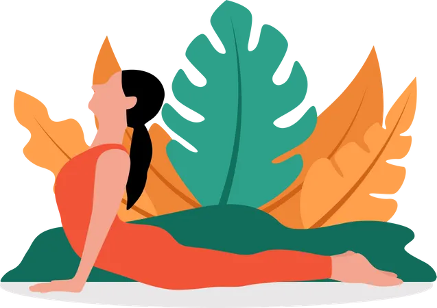 Femme faisant du yoga  Illustration